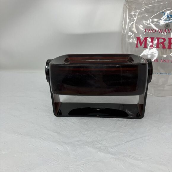 Vintage Magnifying Mirror Two Sided Vanity Plastic Tortoise Shell Hong Kong - Picture 4 of 16